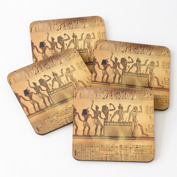 Item preview, Prehistoric Egyptian people partying with the DJ an ancient parchment designed and sold by ArtifactVault.