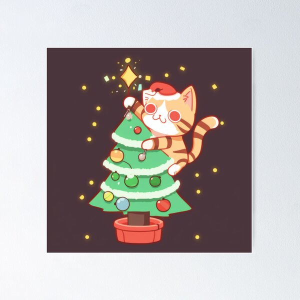 Item preview, Kitten finishing its Christmas tree designed and sold by Newtaste-Store.