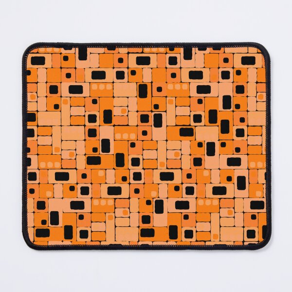 Item preview, Geometric, Pattern, Shapes, Lines, Modern, Abstract, Art, Squares N' Rectangles - Orange 1 on Black designed and sold by LucidLounger.