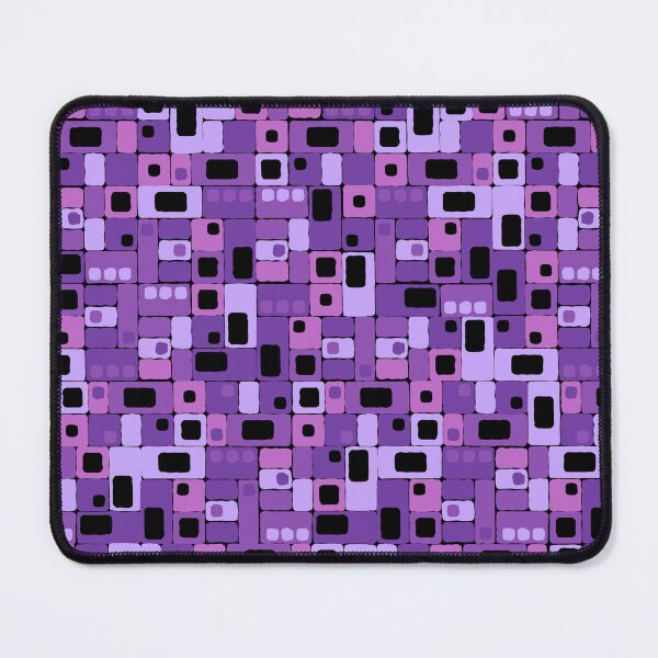 Item preview, Geometric, Pattern, Shapes, Lines, Modern, Abstract, Art, Squares N' Rectangles - Purples 1 on Black designed and sold by LucidLounger.