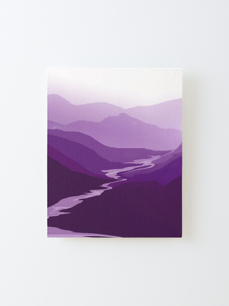 Alternate view of River Valley. Purple Landscape. Mounted Print