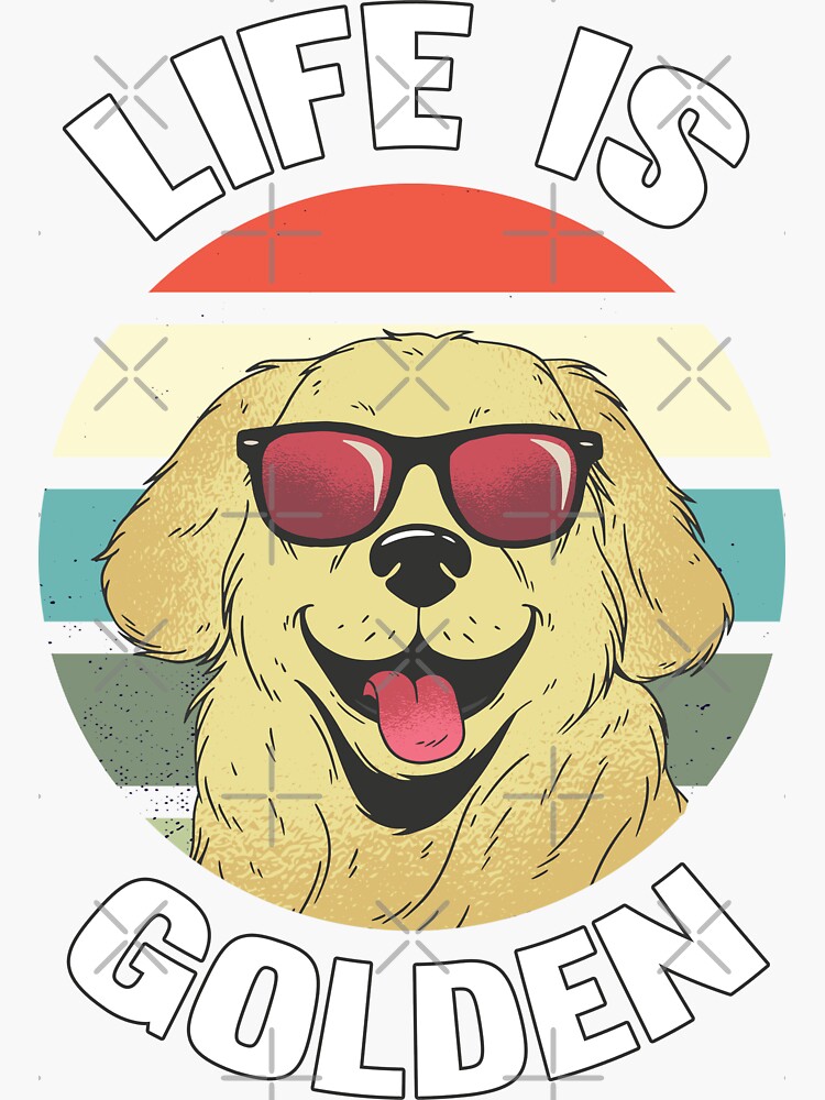 Thumbnail 3 von 3, Sticker, Das Leben ist golden designt und verkauft von OnlineTeeShirt.