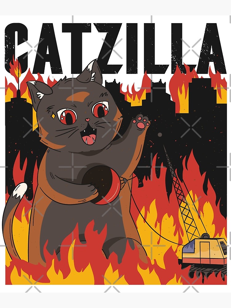 Discover Catzilla Funny Cat Premium Matte Vertical Poster