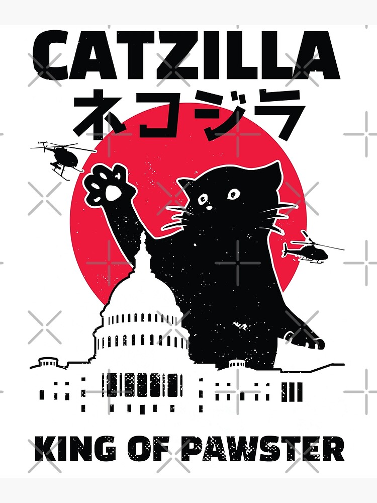 Discover Catzilla Funny Cat Premium Matte Vertical Poster