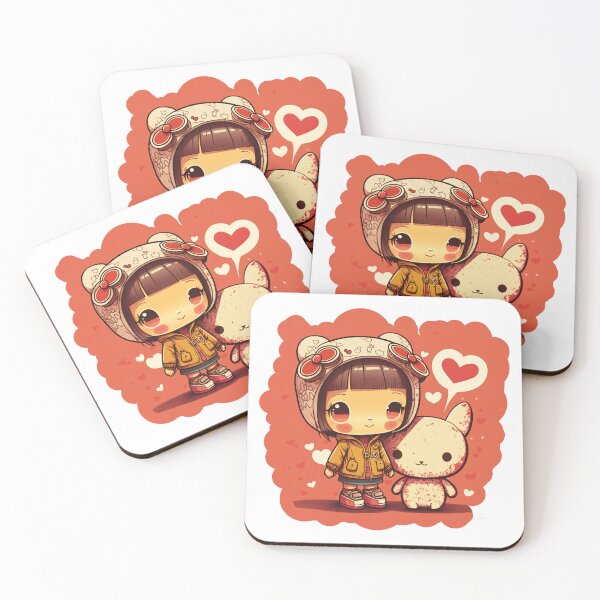 Item preview, Valentine's Day  01 -  Kawaii Girl with Plushie designed and sold by Milovani.