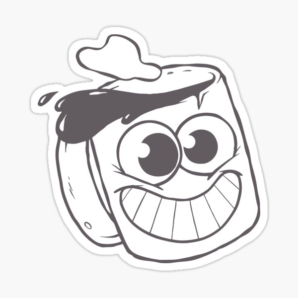 Heck Yeah Cuppa Joe! - grey line art version Sticker