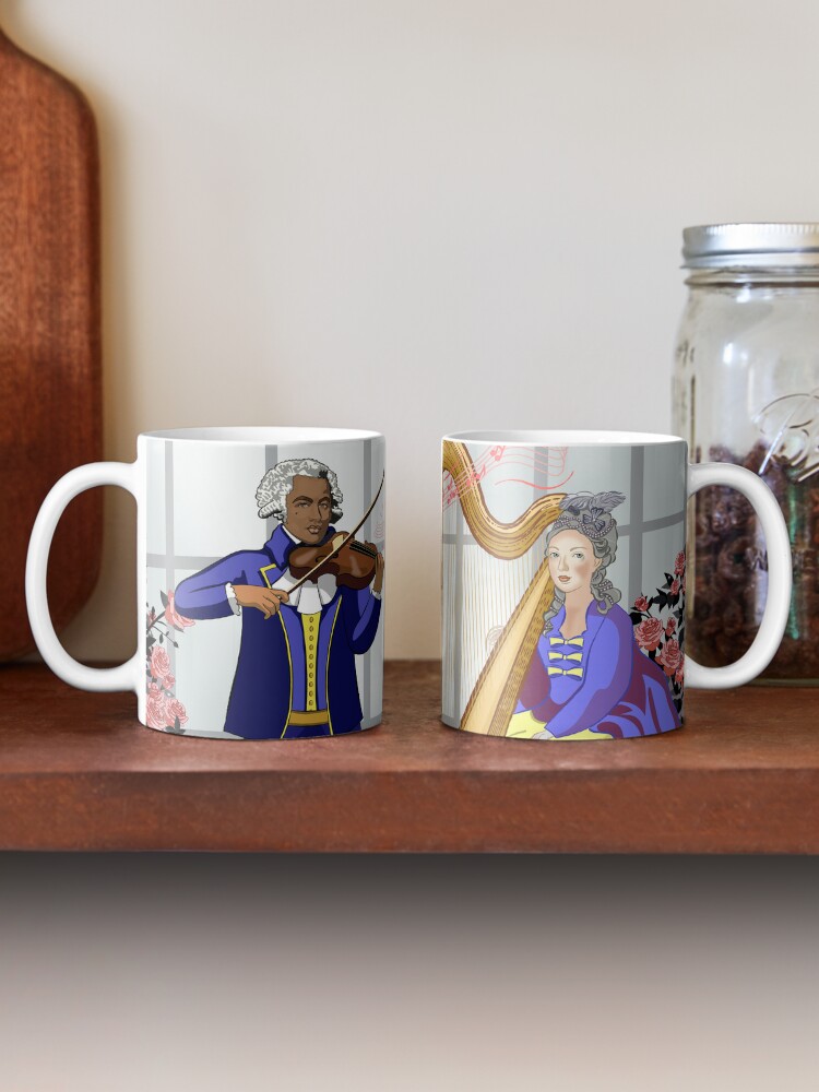 Thumbnail 2 of 6, Coffee Mug, Chevalier de Saint-Georges Joseph Bologne and Marie Antoinette Queen of France designed and sold by VioletAndOberon.