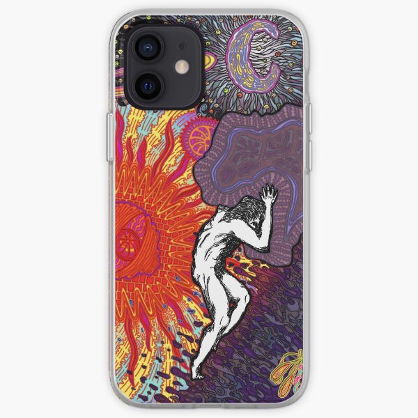 PSYCHEDELIC TRIPPY HORROR VACUI MYTH OF SISYPHUS - full colour iPhone Soft Case