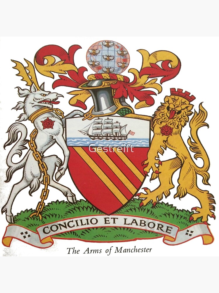 "Coat of Arms Manchester" Poster by Gestreift Redbubble