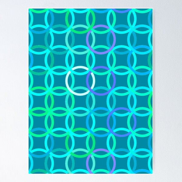 Item preview, Mid-Century Modern Circles, Turquoise and Aqua designed and sold by Marymarice.