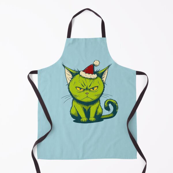 Item preview, The Grinch Cat With An Angry Face And A Christmas Hat designed and sold by raulmaler.
