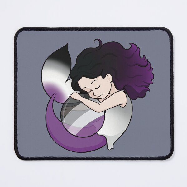 Item preview, Ace Pride Mermaid Hugging a Ball - Variation 1 designed and sold by RoseActress.