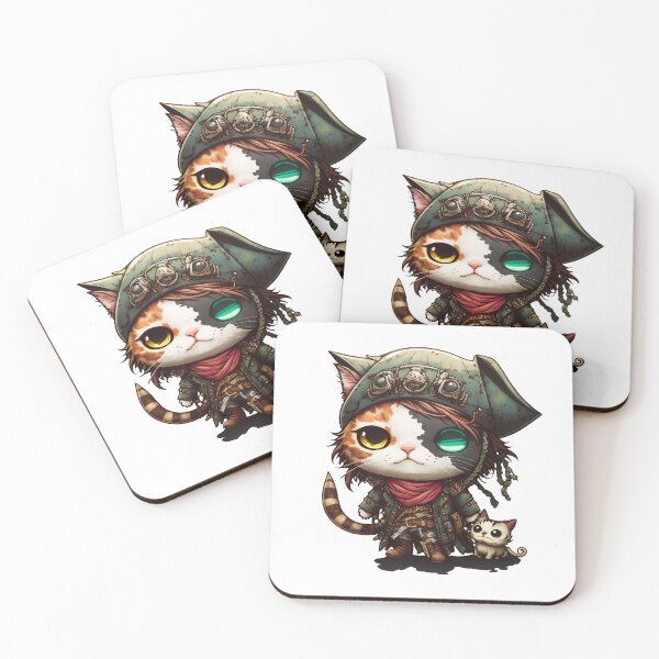Item preview, Kawaii Pirate Cats | Chibi Cats | Anime Cats | Pirate Cats 02 designed and sold by Catcosm.