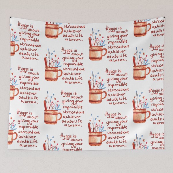 Item preview, Hygge cosy winter illustration designed and sold by pinkyfish1010.