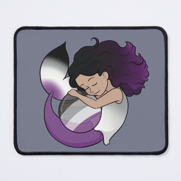 Item preview, Ace Pride Mermaid Hugging a Ball - Variation 2 designed and sold by RoseActress.