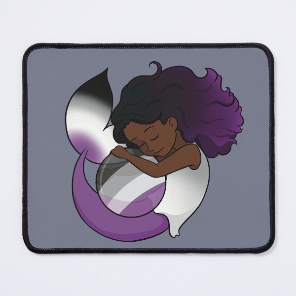 Item preview, Ace Pride Mermaid Hugging a Ball - Variation 3 designed and sold by RoseActress.