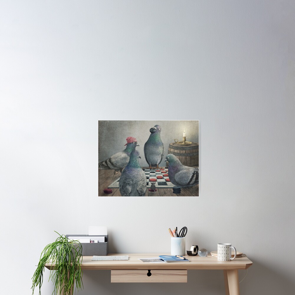 "The Antlered Ship_Pigeons Playing Checkers" Poster by opifan Redbubble