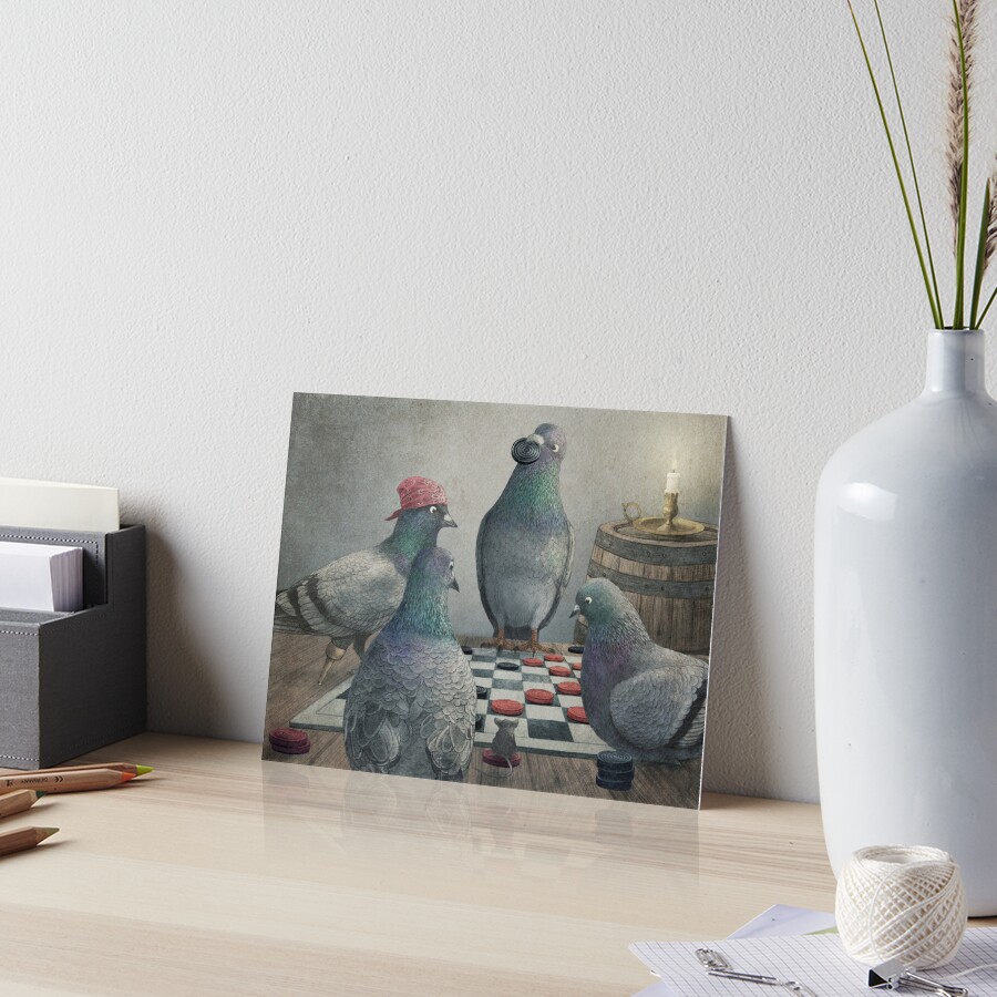 "The Antlered Ship_Pigeons Playing Checkers" Art Board Print for Sale