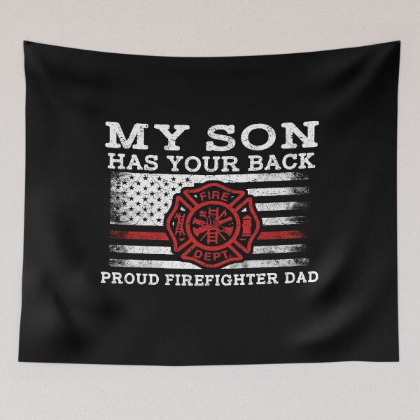 Item preview, Firefighter Son Fireman Proud Dad Flag Design For Firefighter Papa designed and sold by MichalwSatterf.