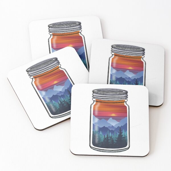 Item preview, Mountain Sunset in a Jar designed and sold by For Art Sake.
