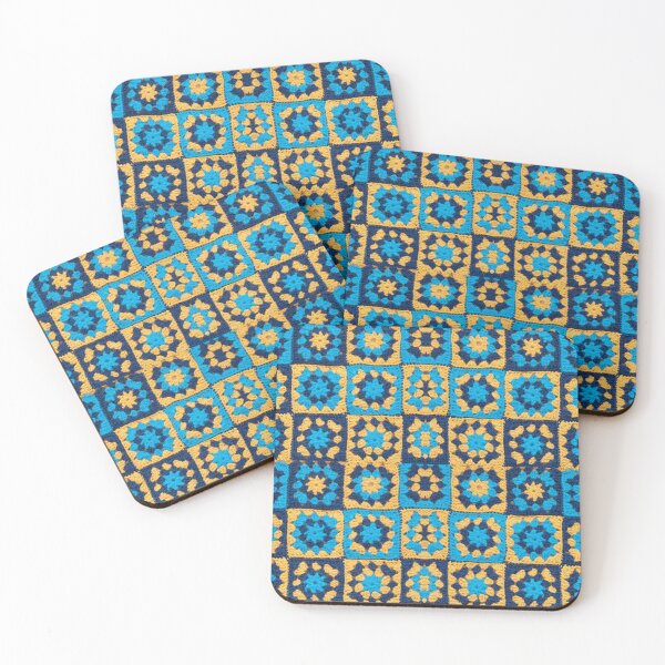 Item preview, Crochet Granny Square Pattern-Yellow Blue designed and sold by Sasidenidesign.