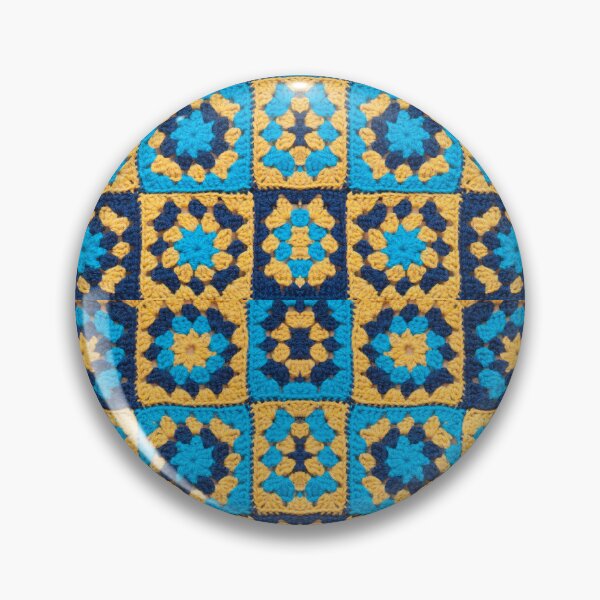 Item preview, Crochet Granny Square Pattern-Yellow Blue designed and sold by Sasidenidesign.