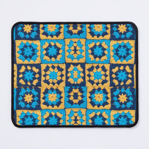 Item preview, Crochet Granny Square Pattern-Yellow Blue designed and sold by Sasidenidesign.