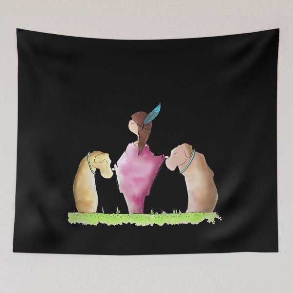 Item preview, The Guardian Keeper with her Faithful Dogs designed and sold by AnnieSummers.