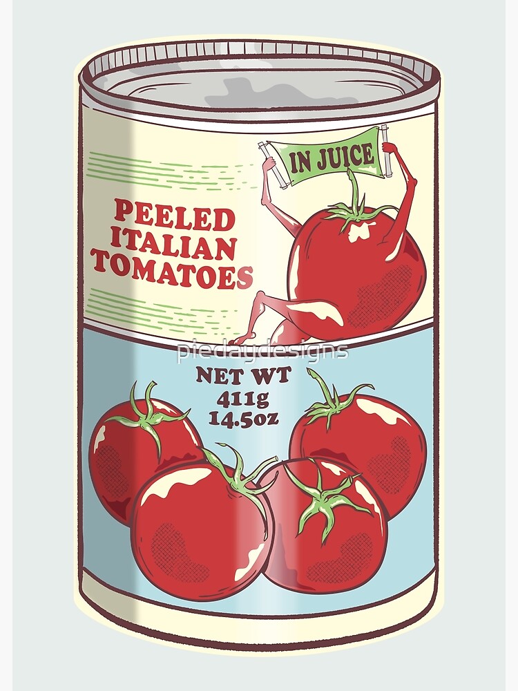 "Peeled Italian tomatoes pop art canned food" Poster for Sale by