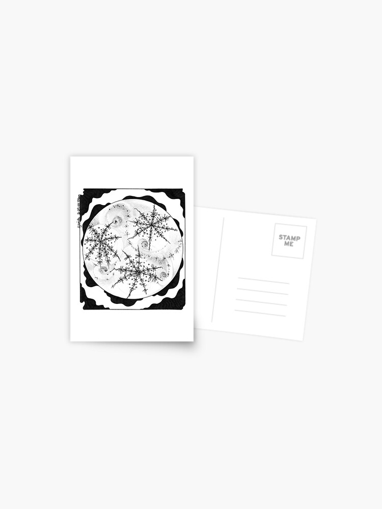 Thumbnail 1 of 2, Postcard, Snowglobe, Ink Drawing designed and sold by Danielle Scott.