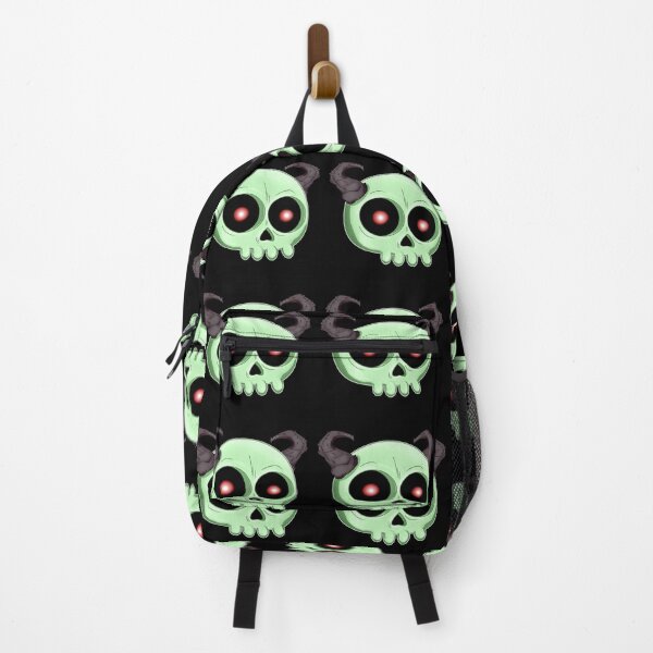 Item preview, Cartoon Demon Skull with Horns in Green designed and sold by iduzarts.