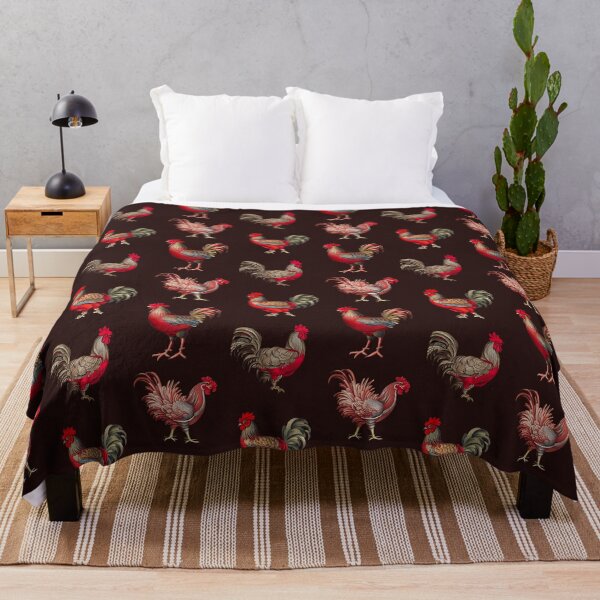 Item preview, Vintage Red Roosters Pattern designed and sold by UncannyCanvas.