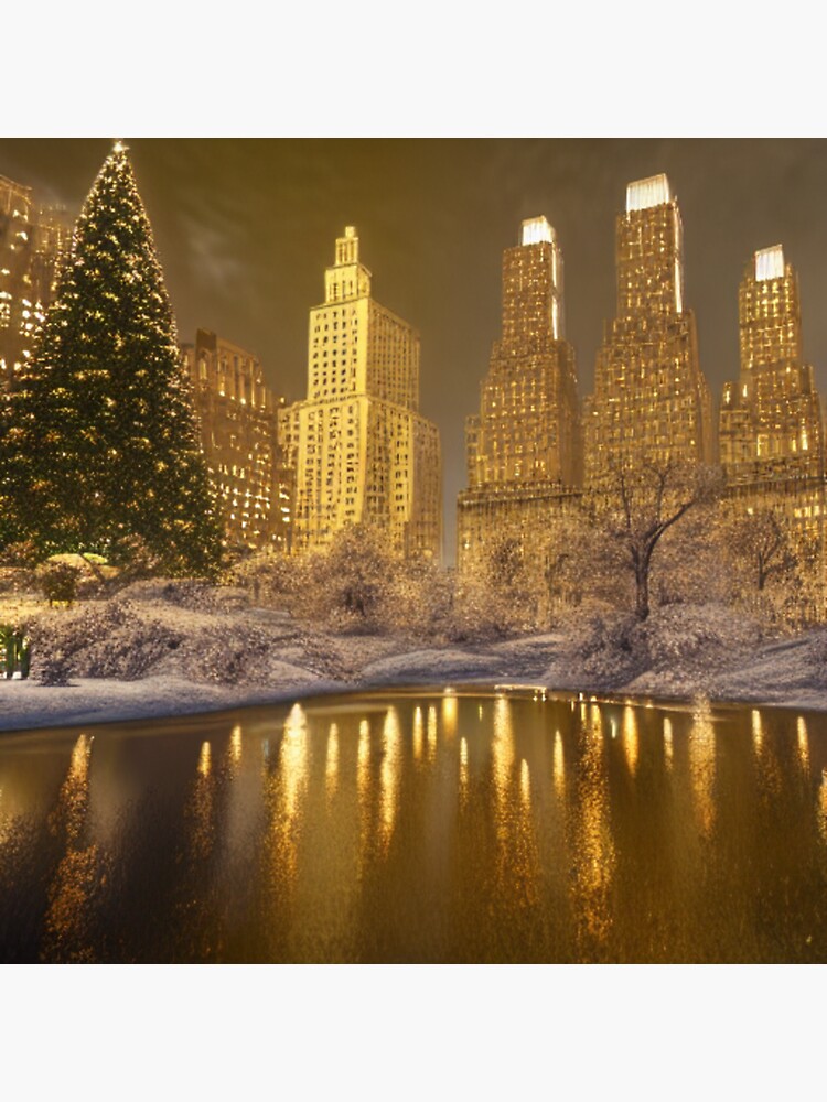 "Giant Christmas Tree in Central Park" Sticker for Sale by cmbklyn