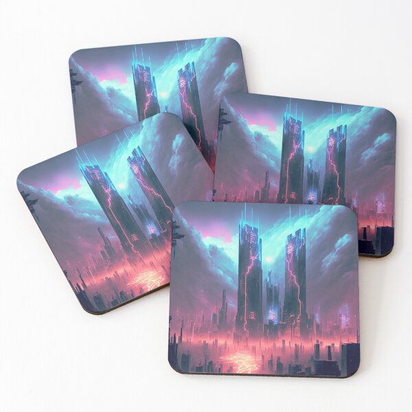 Item preview, Cyberpunk Vibrant Skyscraper Cityscape designed and sold by AICreateWorlds.