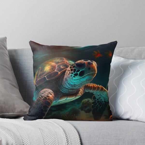 Item preview, Colourful Sea Turtle - Contemporary Digital Art designed and sold by marcogolfo.