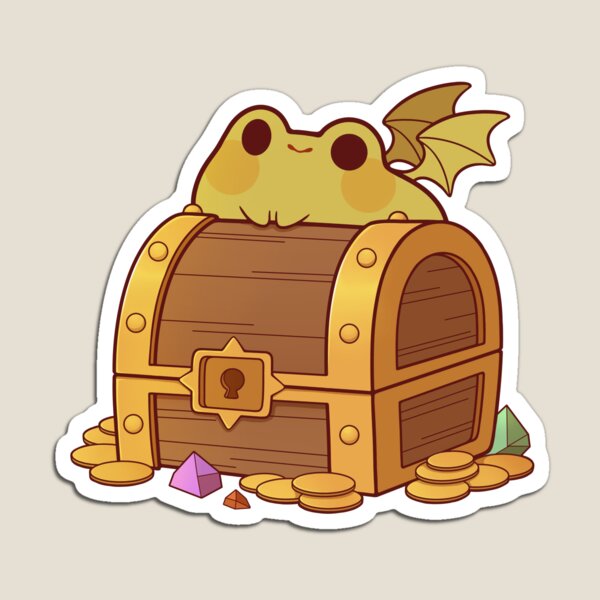 Item preview, Dragon frog on a treasure chest designed and sold by Rihnlin.