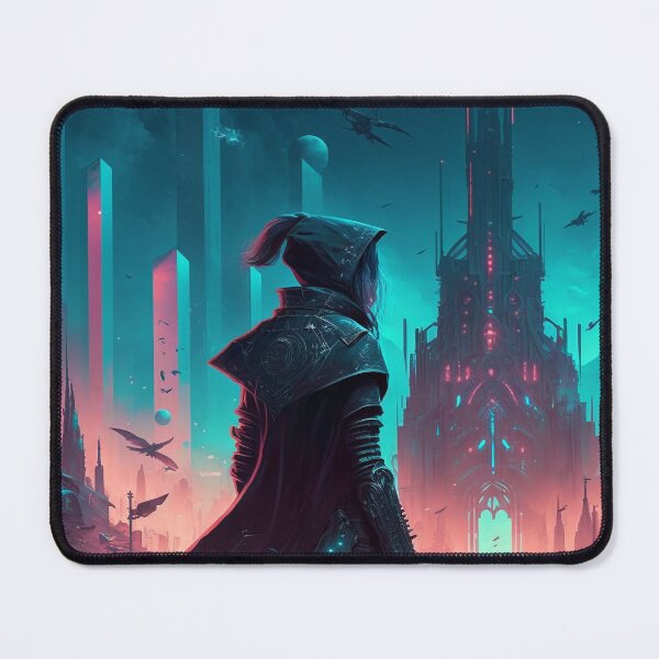 Item preview, Traveler Entering District 8 Cyberpunk designed and sold by AICreateWorlds.
