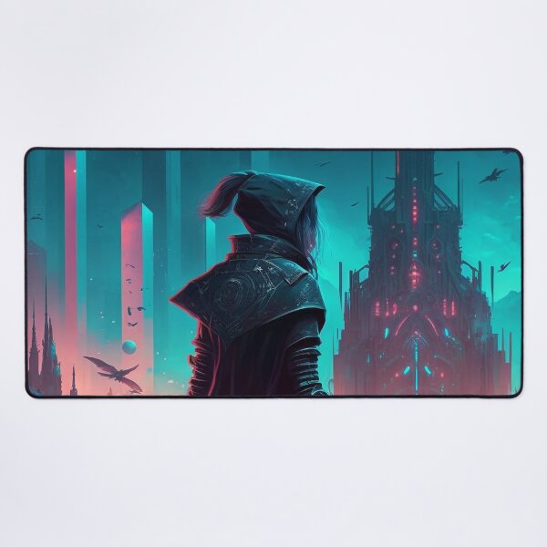 Item preview, Traveler Entering District 8 Cyberpunk designed and sold by AICreateWorlds.