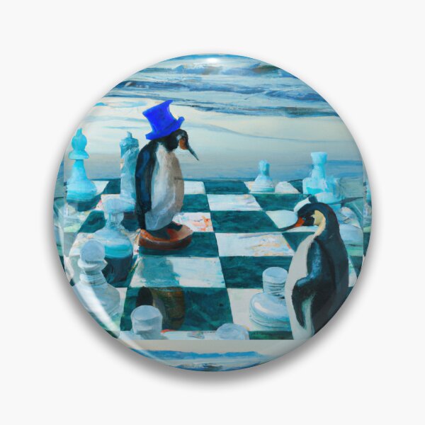 Item preview, Penguins playing chess as watercolor (AI Generated Art) designed and sold by Cowboy Folly.