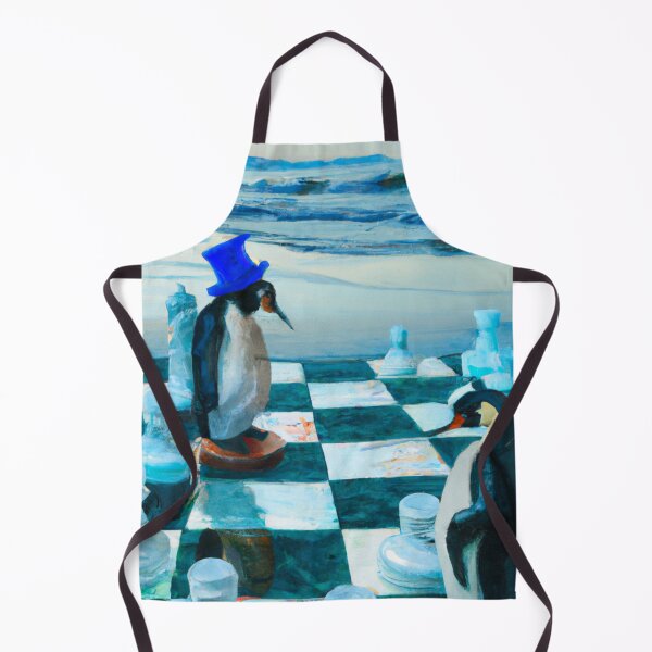 Item preview, Penguins playing chess as watercolor (AI Generated Art) designed and sold by Cowboy Folly.