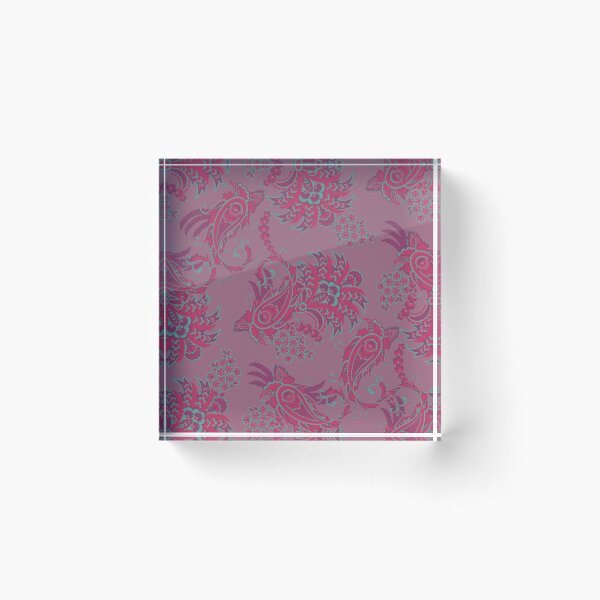 Item preview, Paisley Print "Firebird" Pink Flowers Paisley Colors designed and sold by OutshineAll.