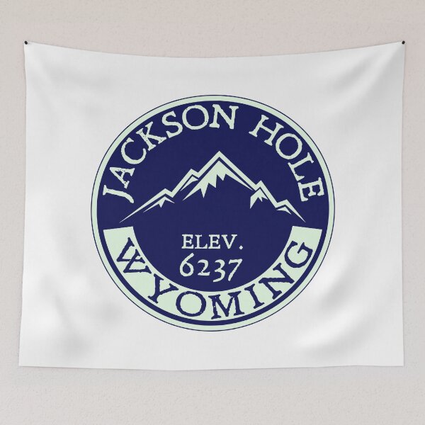 Item preview, JACKSON HOLE WYOMING Mountain Skiing Ski Snowboard Snowboarding Blue designed and sold by DESTINATIONS DECAL.