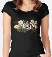 SSDGM Murderino Flower Illustration My Favorite Murder Women's Fitted Scoop T-Shirt