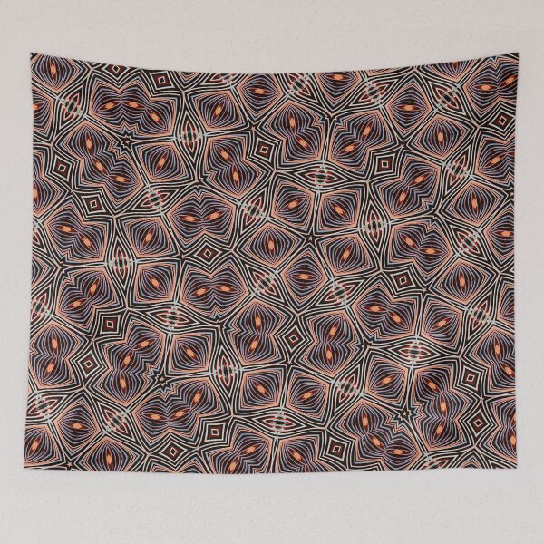 Item preview, Psychedelic Purple Black and Orange Geometric Seamless Pattern designed and sold by protegra.