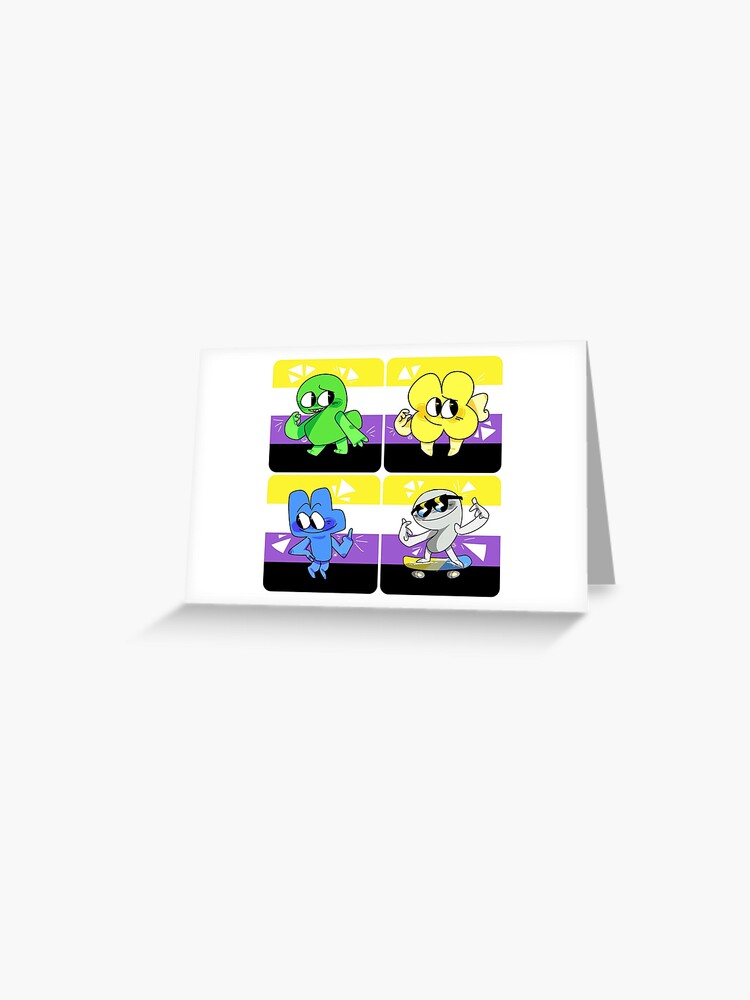 BFDI characters non binary pride flags