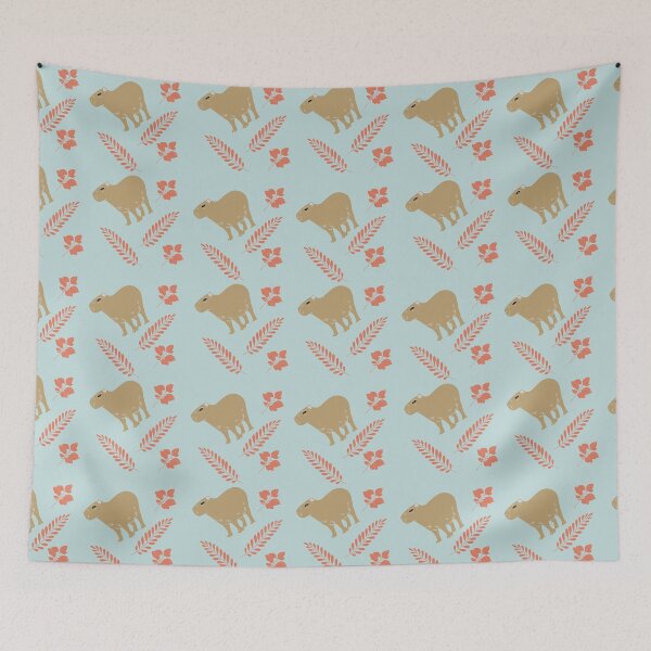 Item preview, Capybaras pattern light blue designed and sold by ArlacV.