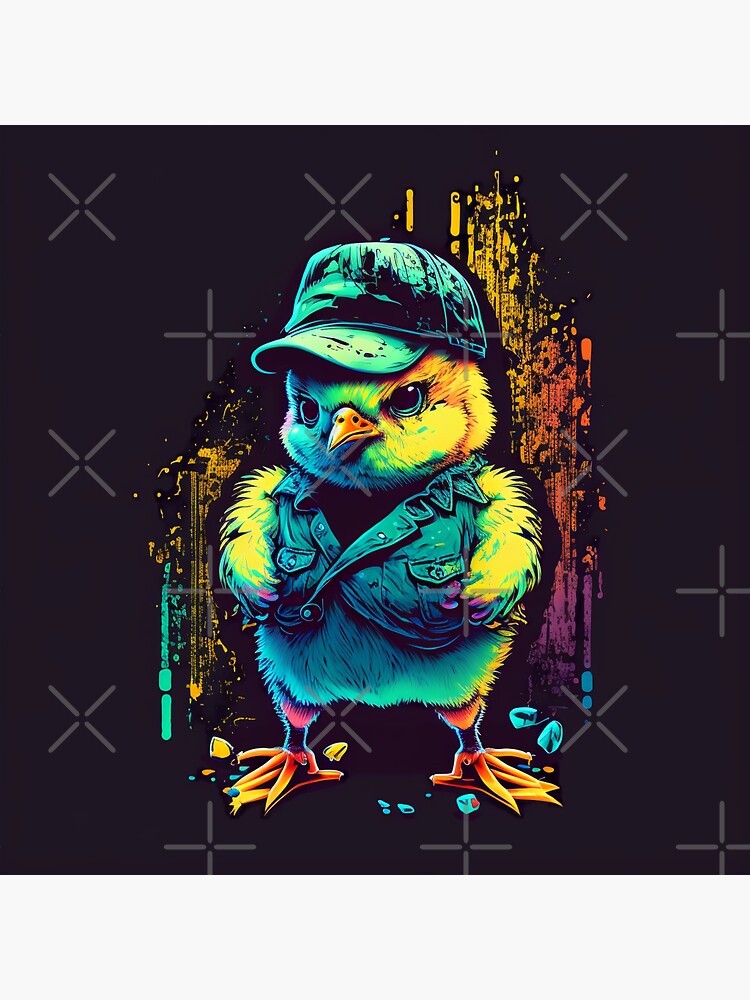 "Neon Chick" Sticker for Sale by Stickapom Redbubble