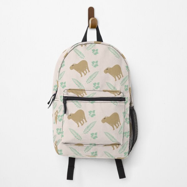 Item preview, Capybaras pattern green leaves in light brown designed and sold by ArlacV.