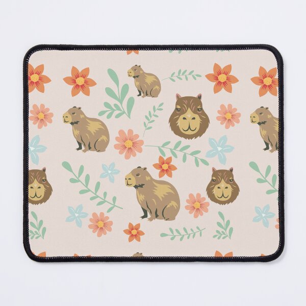 Item preview, Capybaras with flowers light brown designed and sold by ArlacV.