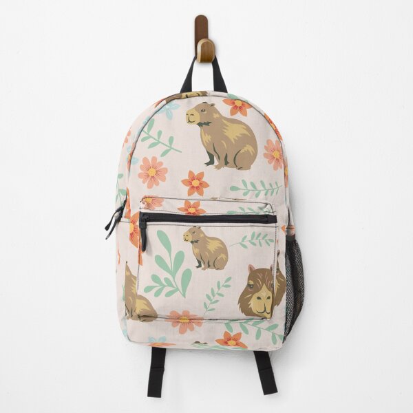 Item preview, Capybaras with flowers light brown designed and sold by ArlacV.